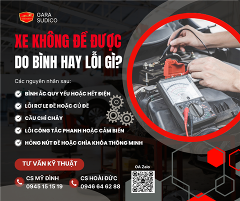 Ảnh Xe không đề được – Do bình ắc quy yếu hay lỗi khiến xe không nổ máy?